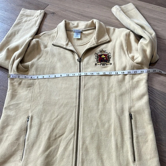 Vintage Disney 1955 Mickey Badge Embroidered Zip Up Beige Jacket Size XL - Picture 6 of 9